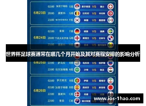 世界杯足球赛通常在哪几个月开始及其对赛程安排的影响分析