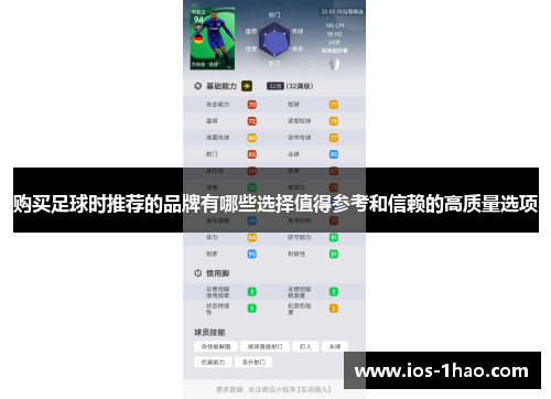 购买足球时推荐的品牌有哪些选择值得参考和信赖的高质量选项
