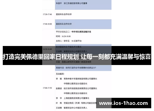 打造完美佩德里回家日程规划 让每一刻都充满温馨与惊喜